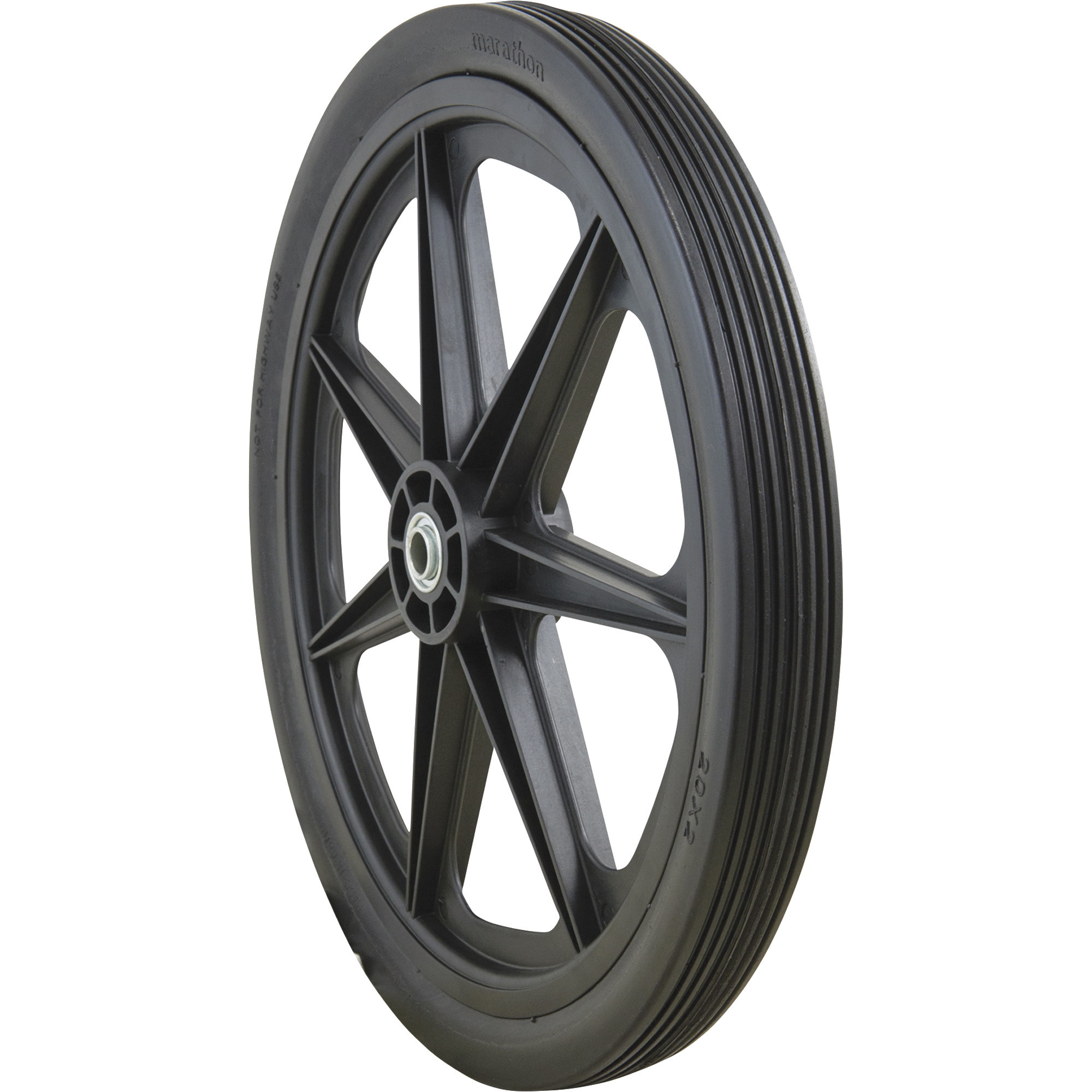 Marathon Tires Flat-Free Tire on Plastic Spoke Rim, 3/4in. Bore, 20 x 2.0in.